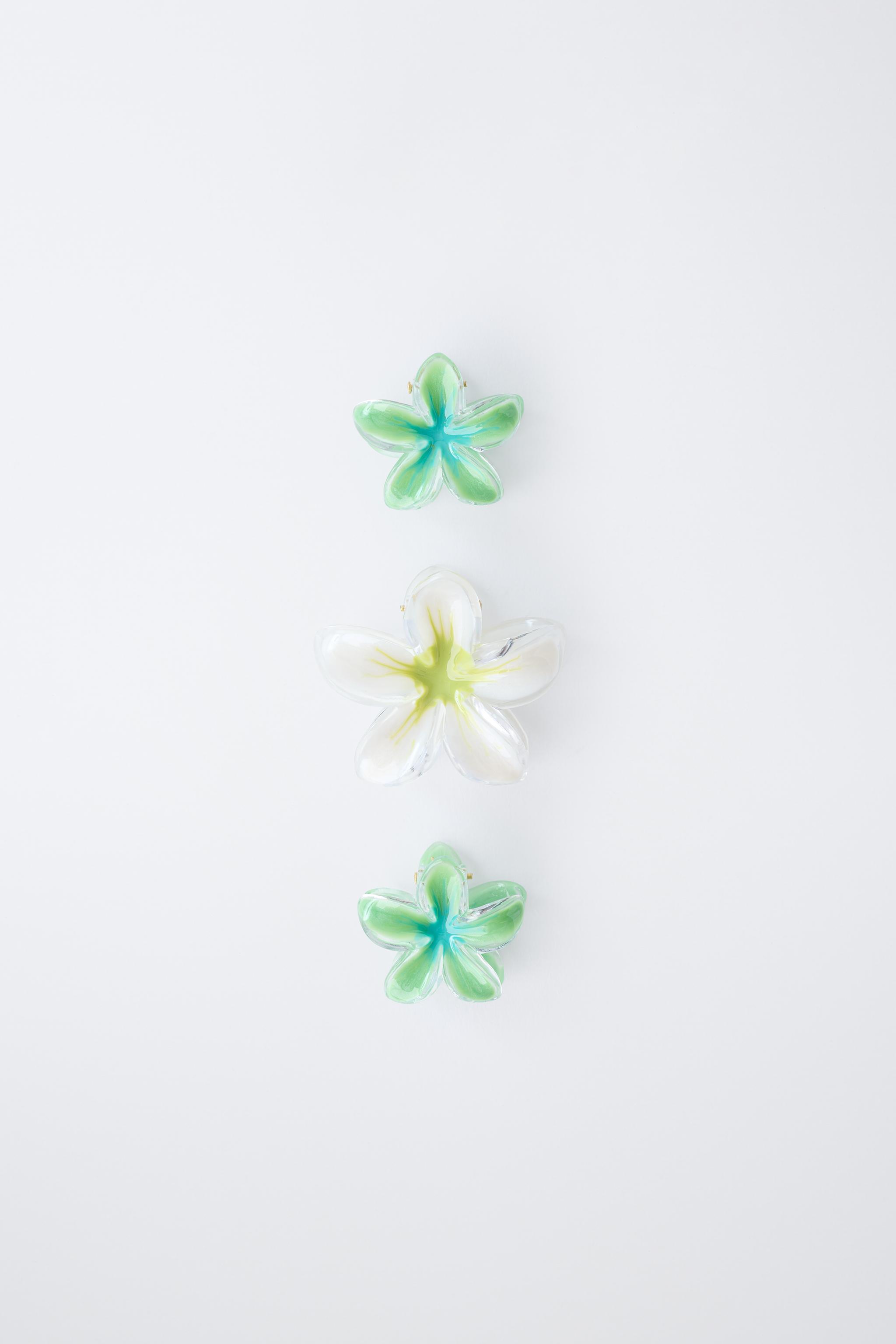 PACK OF THREE HIBISCUS HAIR CLIPS